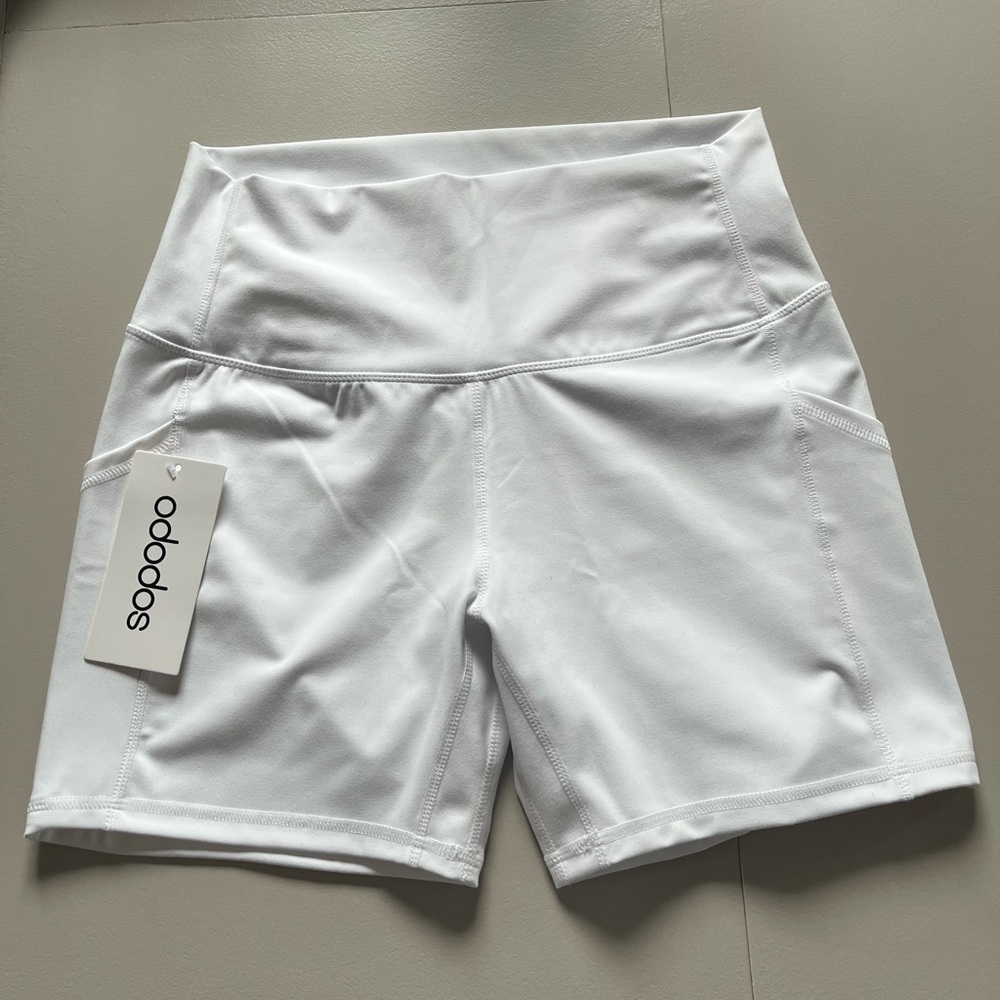 Women's White Bike/workout Shorts